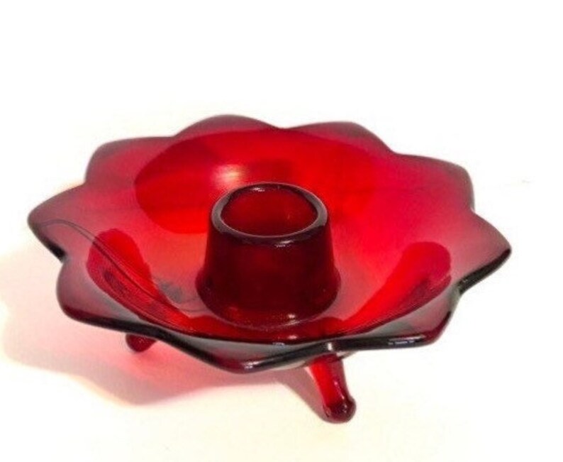 Vintage Ruby Red Candle Holder Vintage Candle Holder Etsy