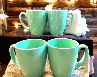 Vintage Green Corelle Mugs vintage coffee cups Gift Gifts