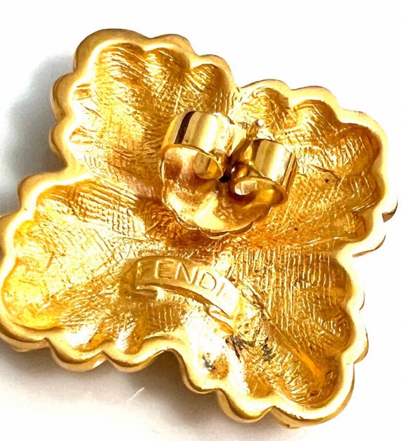 Designer gold Earrings gold Gifts pierced vintage… - image 7
