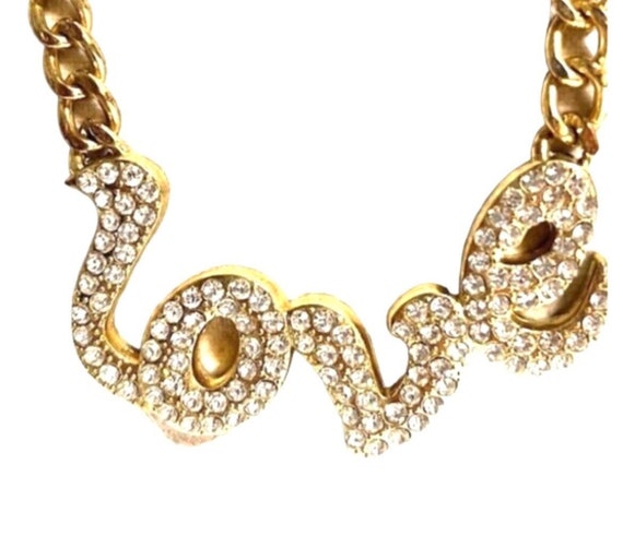 Vintage Gold crystal Necklace Crystal Necklace cr… - image 4