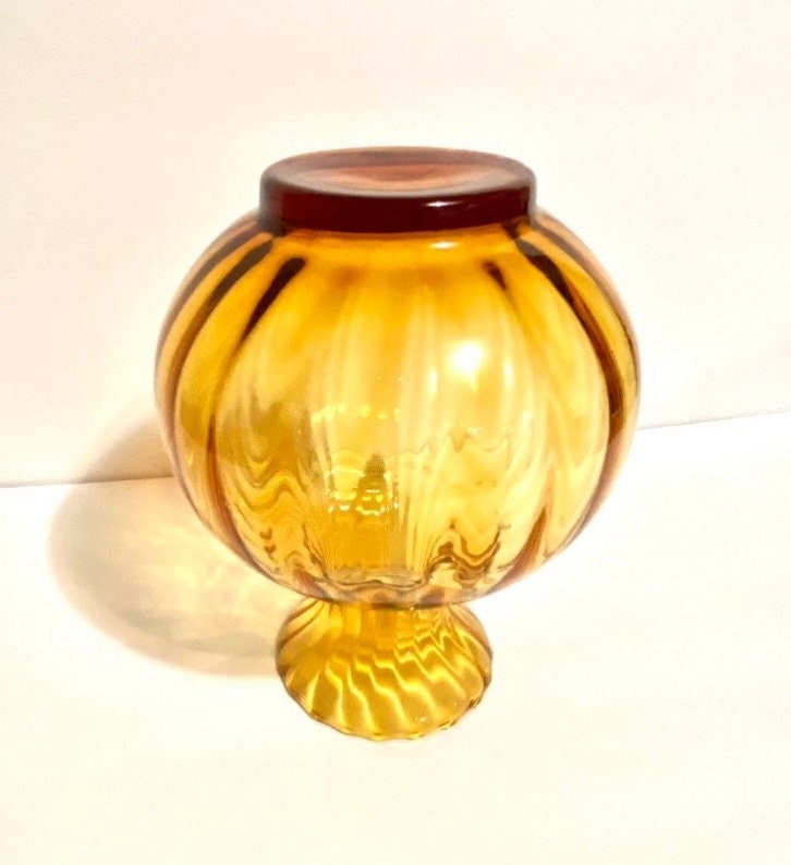 Vintage Glass Vase Vintage Brown Glass Vase Home Decor Etsy