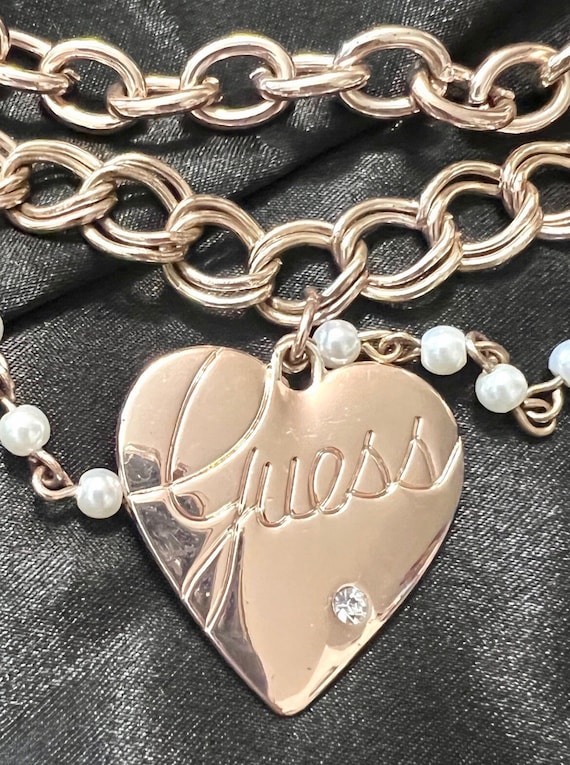 Vintage Rose gold charm GUESS  bracelet