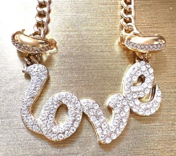 Vintage Gold crystal Necklace Crystal Necklace cr… - image 2