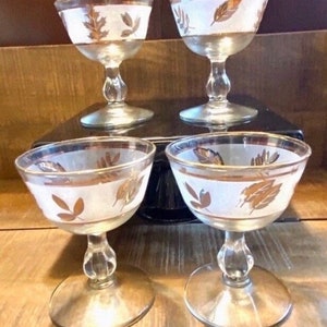 4 Vintage Libbey Glass 22k Gold & Frosted Leaves Pattern 14oz Highball  Cocktail Glasses Retro Barware -  Norway