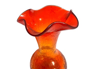 Vintage amberlina crackle vase vases Red vases Home decor