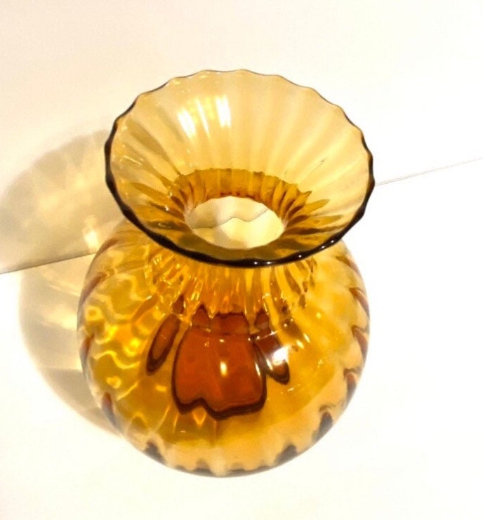 Vintage Glass Vase Vintage Brown Glass Vase Home Decor Etsy