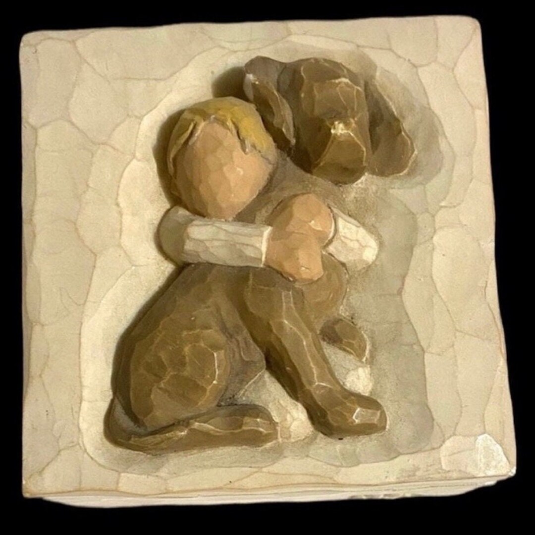 Vintage Willow Tree Trinket Dish Home Decor Dog Jewelry Box Etsy