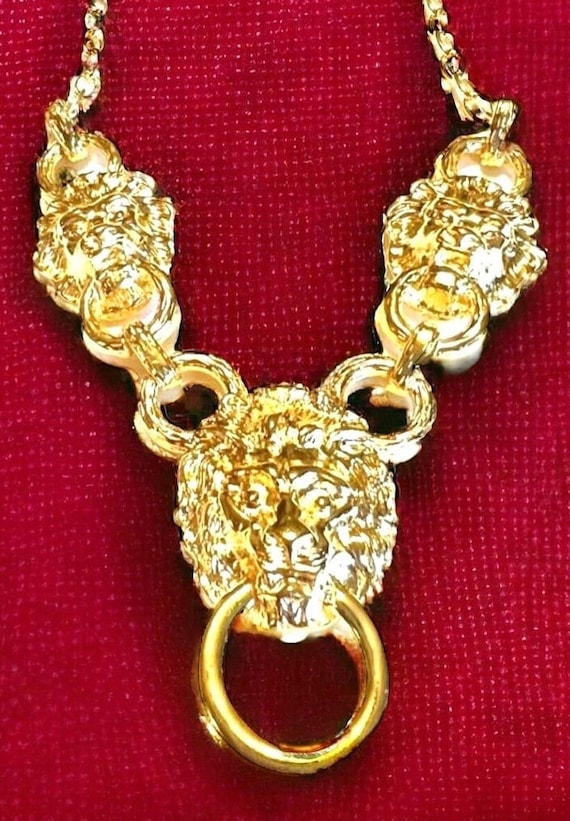 Vintage gold KJL Lion necklace gifts Gift