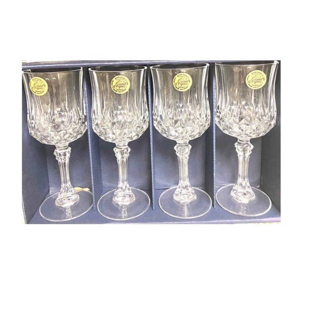 Vintage French Crystal Wine Glasses Etsy