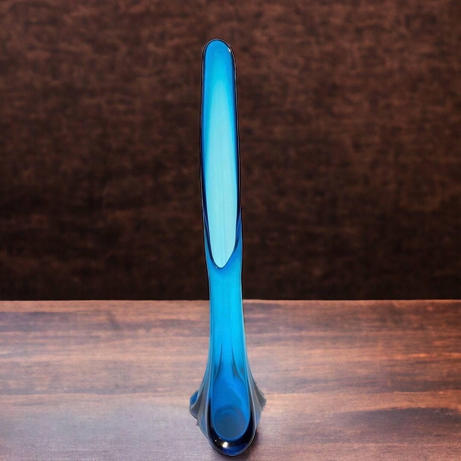 Vintage Blue Viking Swung Vase Vases Blue Glass Glassware Etsy