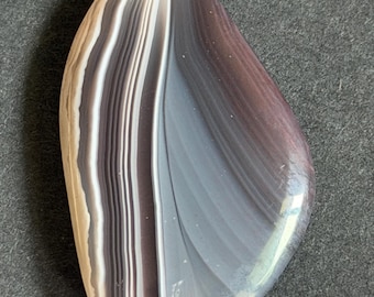 Cabochon en agate du Botswana noire et blanche, forme abstraite, poli recto-verso, fabrication de bijoux pour emballage métallique