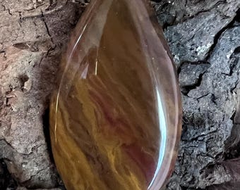 Cabochon en bois fossilisé pour la fabrication de bijoux. millésime.  Recueilli dans la rivière Platte au nord de Denver.
