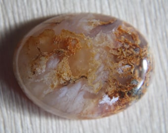 Cabochon vintage Graveyard Point Plume Agate, pierres précieuses de l'Oregon (29 mm)