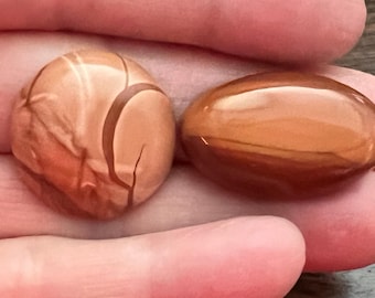 Cabochons de jaspe vintage, pierre d'agate rouge rouillé - Fabrication de bijoux