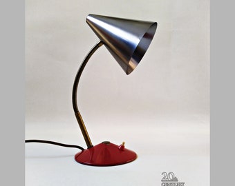Vintage RARE Flexible Gooseneck Desk Work Lamp by Helo Leuchten, Germany, 1950s, MARKED