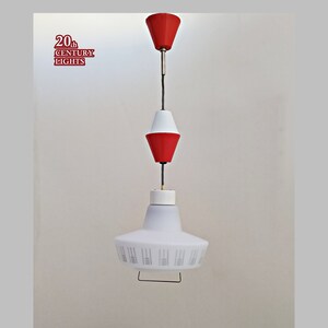Vintage RARE Pull-Down Pendant Light from Lustry Kamenický Šenov, Czechoslovakia, 1950s/1960s, LABELED