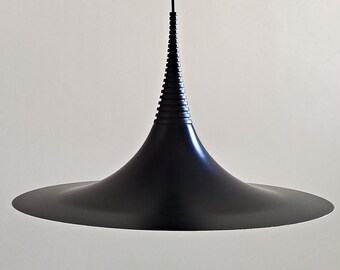 Vintage Black Witch Hat Pendant Light by Vrieland Design Holland, 1980s