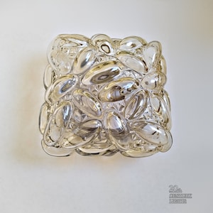 Vintage Helena Tynell Amber Bubble Glass Flush Mount, Glashütte Limburg Germany, 1970s