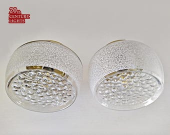 Vintage VEB Görlitz Flush Mounts, 1970s DDR Ceiling Lights, Pair