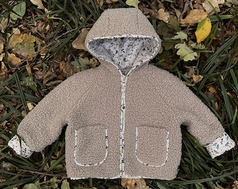 Kids Teddy Bear Jacket Beige Coat for Toddler Baby Clothes
