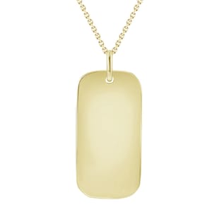 Dog Tag in Solid Yellow Gold