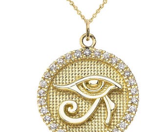 Vergulde sterlingzilveren oog van Horus-hangerketting met CZ
