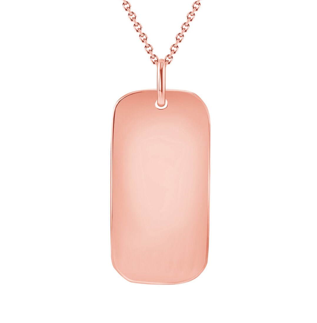 Rose gold clearance dog tag chain