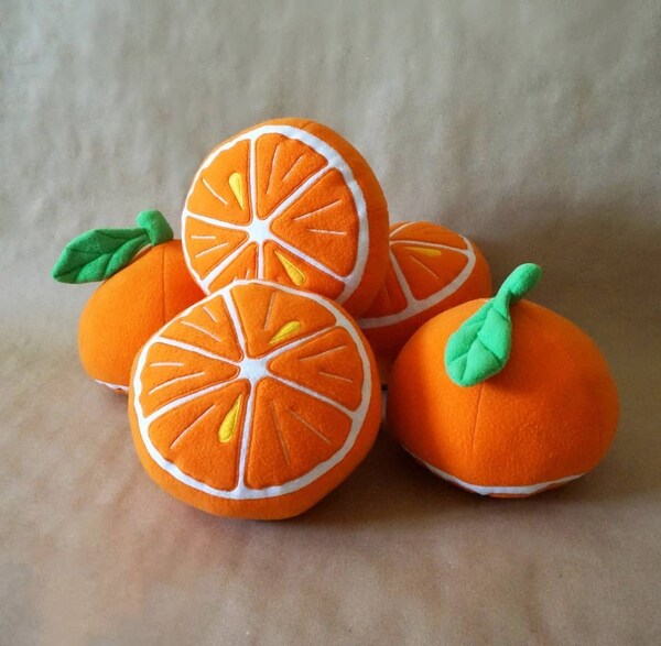Orange Plush Handmade Pillow Fruit Grapefruit Pillow Etsy Canada