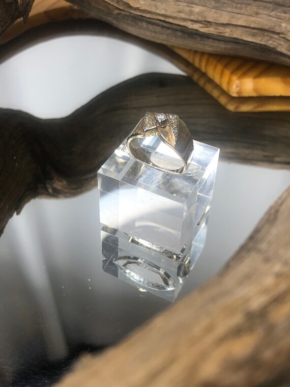 14 kt Gold Diamond Ring size 4; Lovely Vintage; N… - image 2