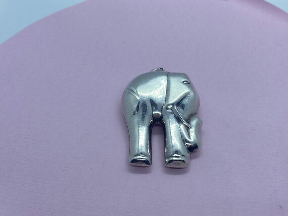 90's Large puffy elephant charm. Vintage; sterlin… - image 6