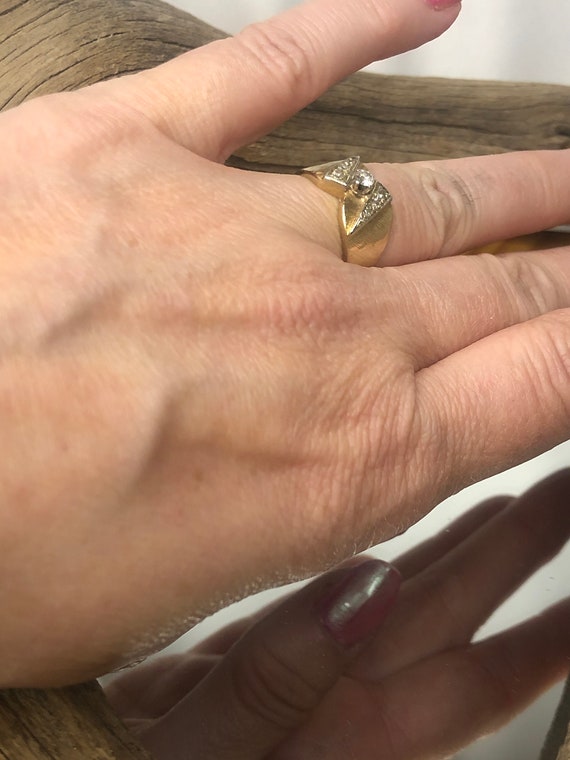 14 kt Gold Diamond Ring size 4; Lovely Vintage; N… - image 5