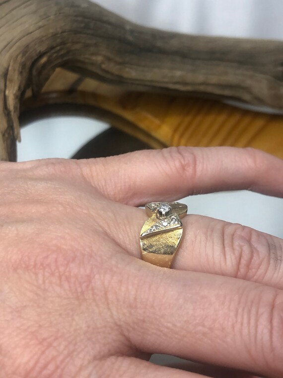 14 kt Gold Diamond Ring size 4; Lovely Vintage; N… - image 6