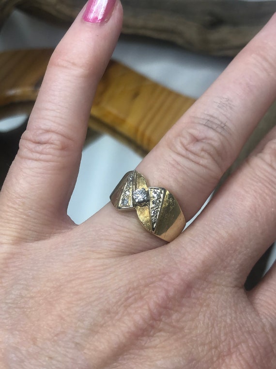 14 kt Gold Diamond Ring size 4; Lovely Vintage; N… - image 7