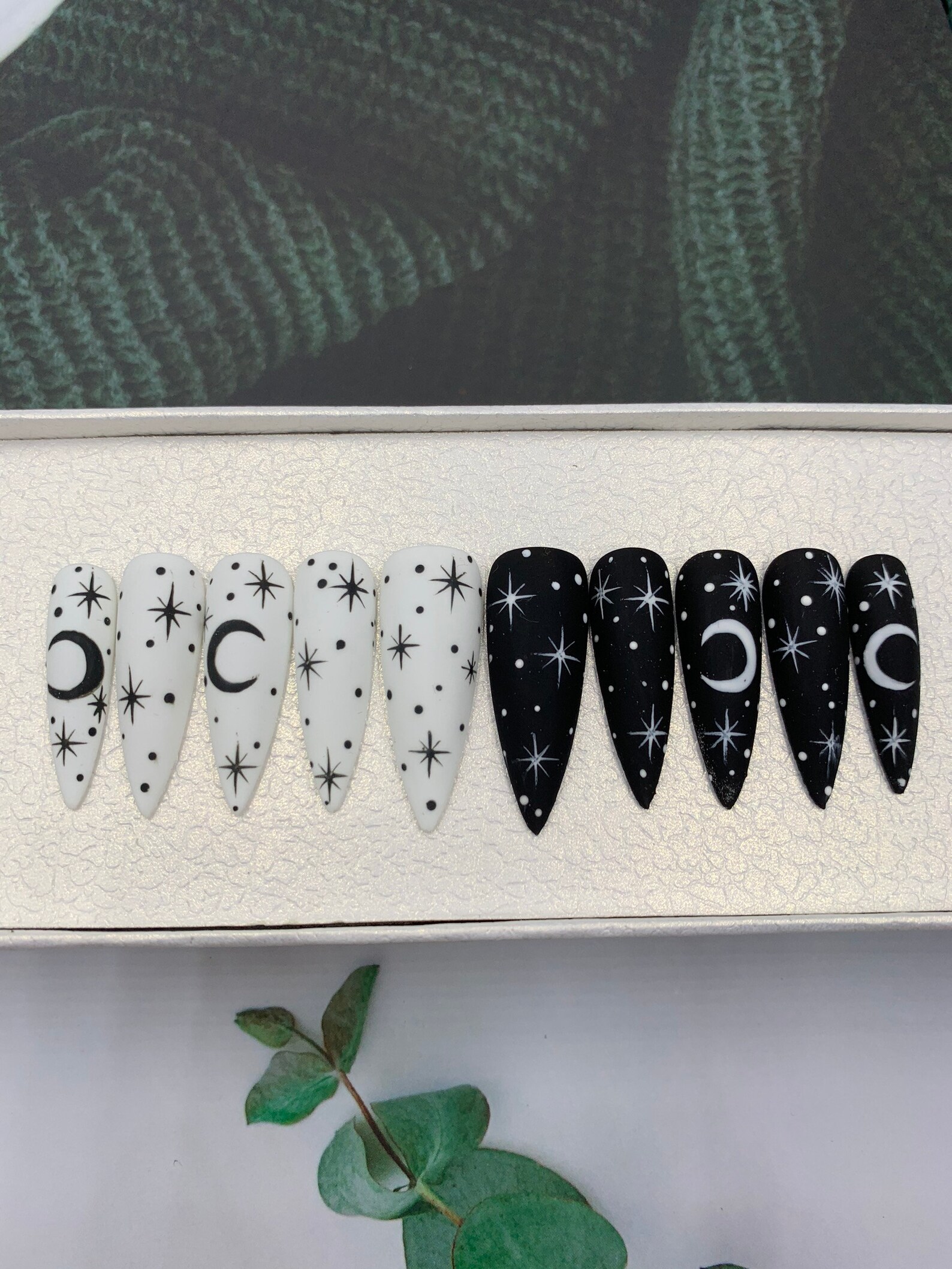 Fake Nails Set Luxury/ Acrylic Nails/ Handmade Nails/ Long Press on Nails/elegant Nails/ B36 - Etsy