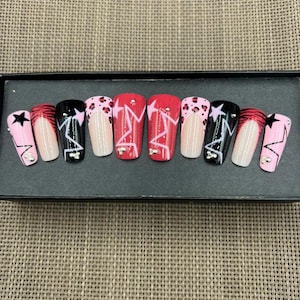 Duck Nails/Luxury Nails /Press On Nails / Glue On Nails / Long Fake Nails / COffin Nails / False Nails -B356