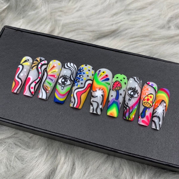 Press on Coffin Nails - Etsy