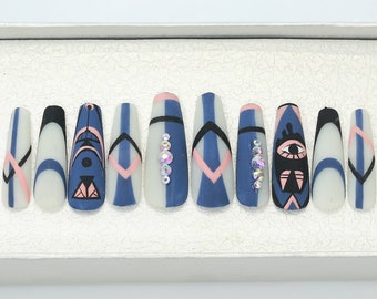 Heldere pers op nagels, Zomerpers op nagels, fluorescerende regenboognagels, nail art pers op nagels - B69