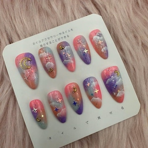 Press On Nails | Luxury Nails | Fake Nails | Glue On Nails | Coffin Nails | Acrylic Nails | Long Fake Nails- B308
