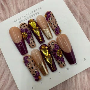 Fake Nails | Glue On Nails | Press On Nails Coffin Luxury | Press On Nails | Fake Nails | Long Fake Nails -B322