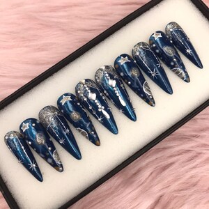 Merry Christmas Press On Nails/ Luxury Acrylic Long Fake Nails -B276