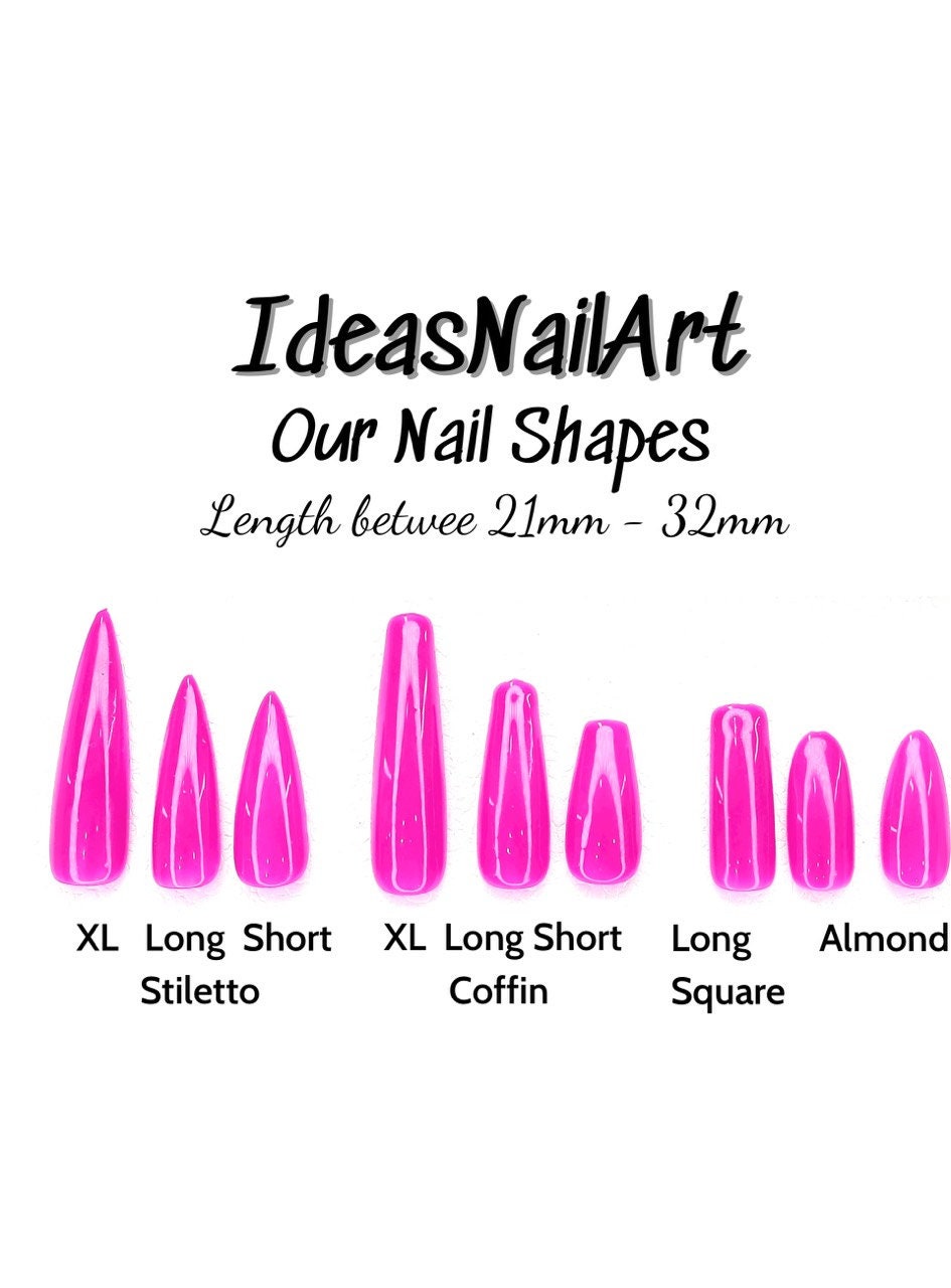 Cute Fake Nails Glue on Nails Press on Nails Coffin Luxury - Etsy