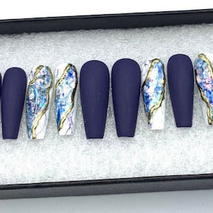 Nails Luxury | Press on Nails | Long Fake Nails | False Nails | Glue On Nails | B02