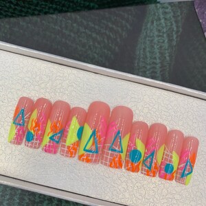 colorful press on nails / fake nails/ glue on fake nails luxury B03