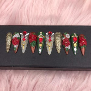Y2K nails/Press On Nails | Luxury Nails | Fake Nails | Glue On Nails|Coffin Nails | Acrylic Nails | Long Fake Nails - B259