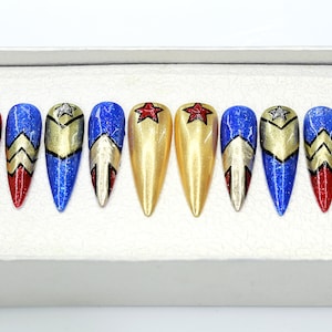 Glue On Nails | Press On Nails Coffin Luxury | Press On Nails | Fake Nails | Long Fake Nails - B122