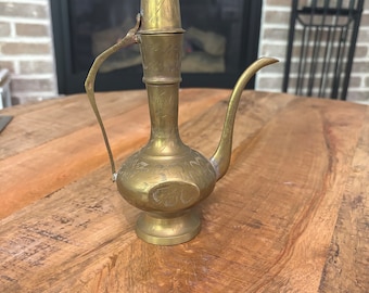Antique Brass Middle Eastern Coffee/Tea/Oil Pot