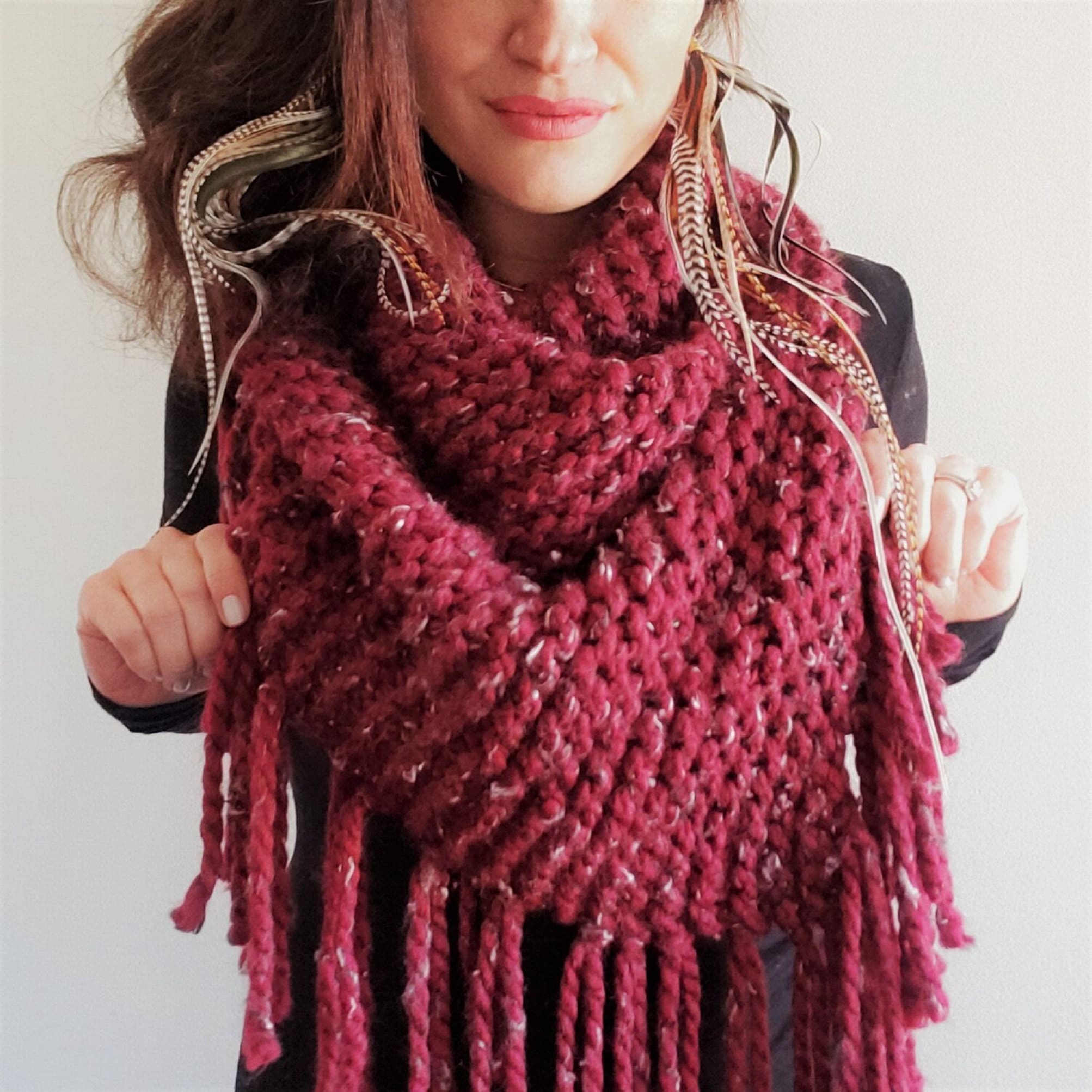 Hand knit scarf Extra long elegant scarf | Etsy