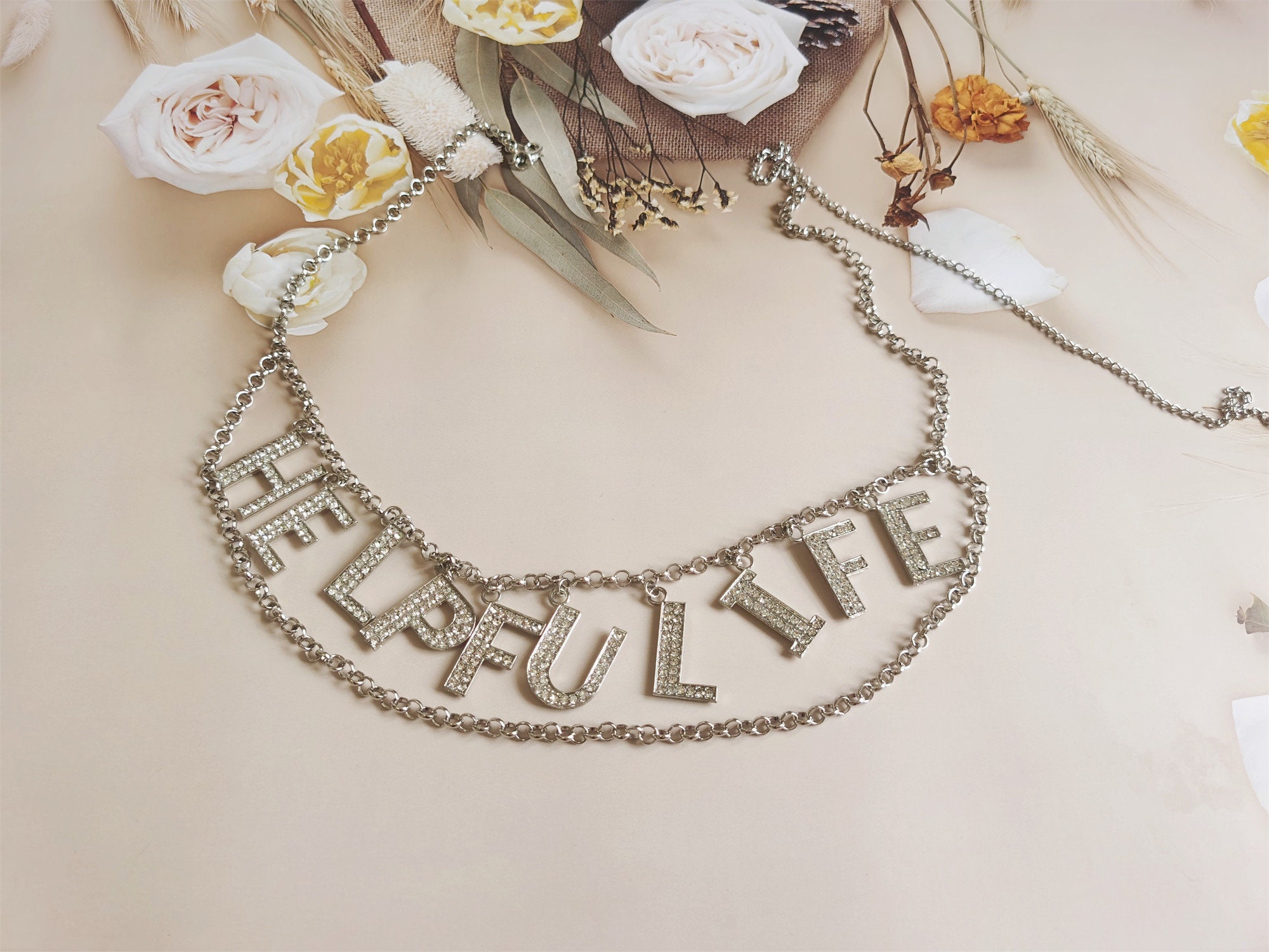 Customize Shine Crystal Name Letter Waist Chain Body Jewelry Women