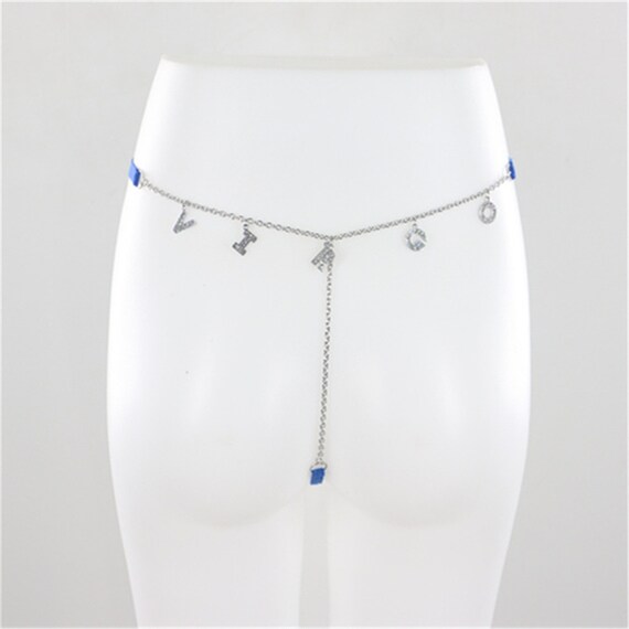 personalizado sexy cintura cadena tanga para las mujeres nombre  personalizado carta joyería g-string cadena de plata bragas regalo para  ella