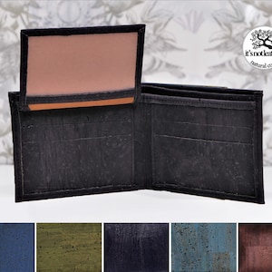 Herren Brieftasche, Vegan Leder Brieftasche, Schlanke Kartenhalter, Kork Brieftasche, Kork Eiche Rinde Leder Brieftasche, Nicht Synthetische Brieftasche